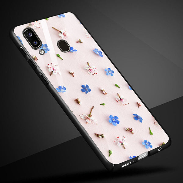 Beautiful Flowers Tempered Glass Phone Case for Samsung Galaxy A20