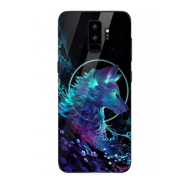 Wolf Eyes Tempered Glass Phone Case for Samsung Galaxy S9 Plus