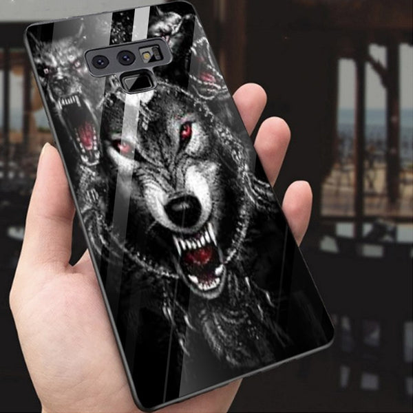 Wolf Eyes Tempered Glass Phone Case for Samsung Galaxy Note 9