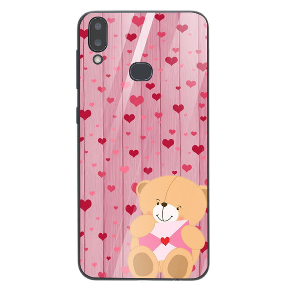 Cute Teddy Bear Tempered Glass Phone Case for Samsung Galaxy A10S