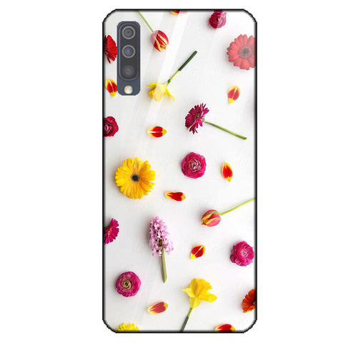 Beautiful Flowers Tempered Glass Phone Case for Samsung Galaxy A50