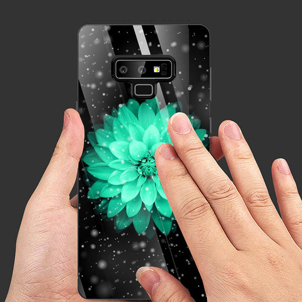 Beautiful Flowers Tempered Glass Phone Case for Samsung Galaxy Note 9