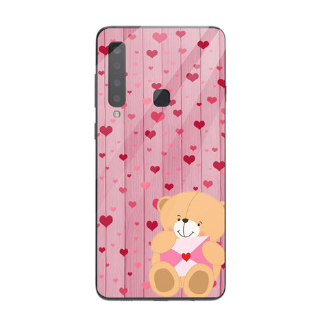 Cute Teddy Bear Tempered Glass Phone Case for Samsung Galaxy A9 2018