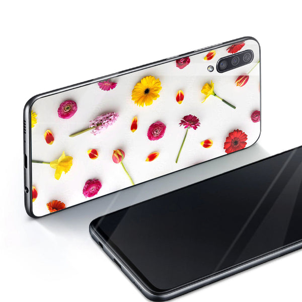 Beautiful Flowers Tempered Glass Phone Case for Samsung Galaxy A70