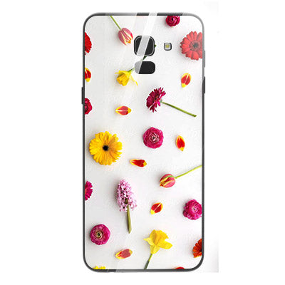 Beautiful Flowers Tempered Glass Phone Case for Samsung Galaxy J6 2018