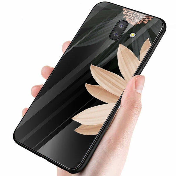 Beautiful Flowers Tempered Glass Phone Case for Samsung Galaxy J6 Plus