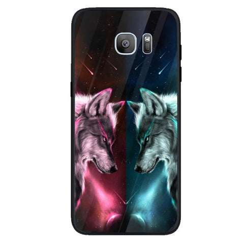 Wolf Eyes Tempered Glass Phone Case for Samsung Galaxy S7 Edge