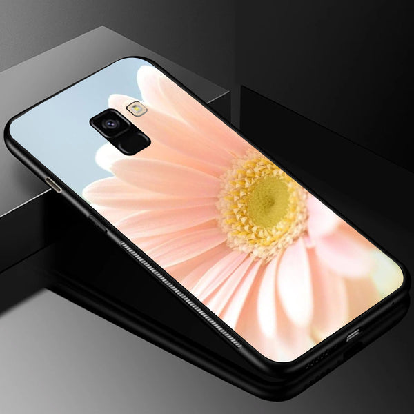 Beautiful Flowers Tempered Glass Phone Case for Samsung Galaxy A8 Plus