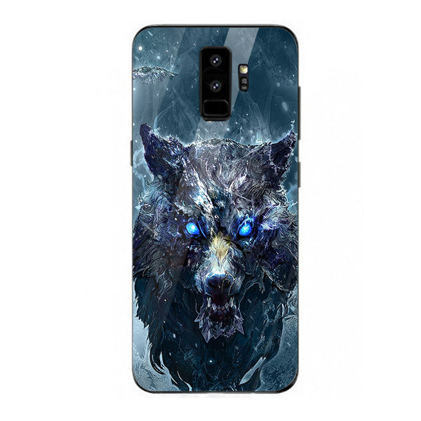Wolf Eyes Tempered Glass Phone Case for Samsung Galaxy S9 Plus