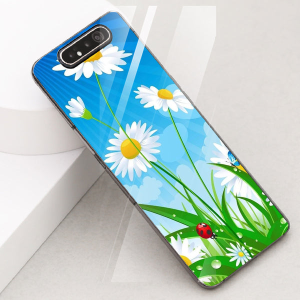Beautiful Flowers Tempered Glass Phone Case for Samsung Galaxy A80