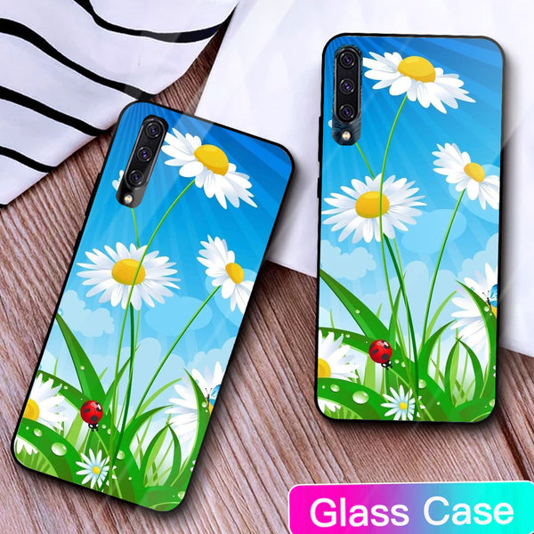 Beautiful Flowers Tempered Glass Phone Case for Samsung Galaxy A50S