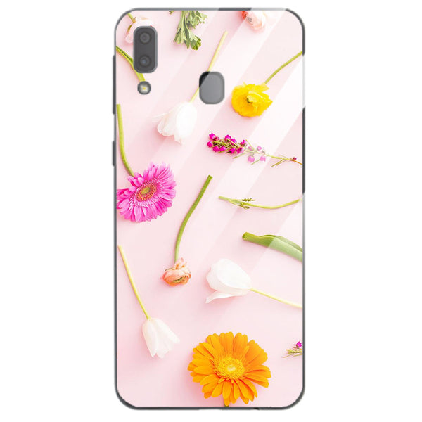 Beautiful Flowers Tempered Glass Phone Case for Samsung Galaxy A20