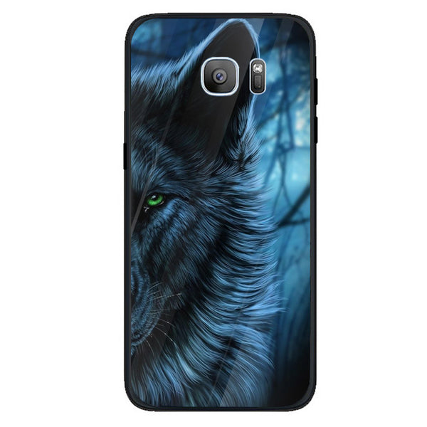 Wolf Eyes Tempered Glass Phone Case for Samsung Galaxy S7 Edge