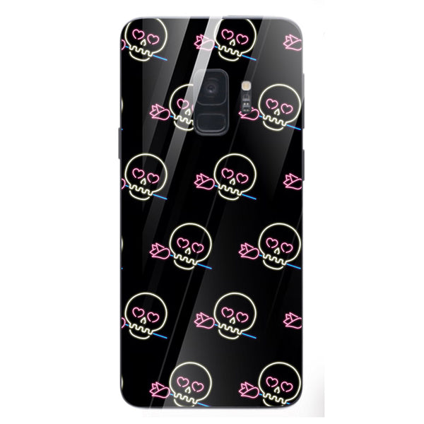 Halloween Skull Tempered Glass Phone Case for Samsung Galaxy S9