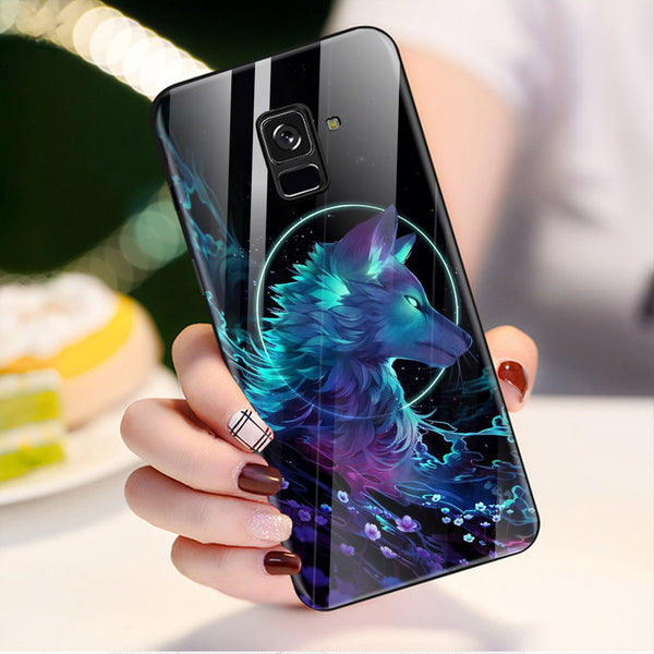 Wolf Eyes Tempered Glass Phone Case for Samsung Galaxy A8 Plus