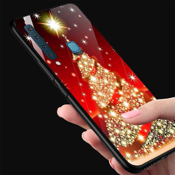 Merry Chrismas Tempered Glass Phone Case for Samsung Galaxy A9 2018