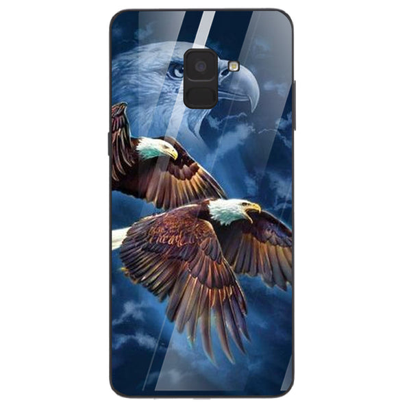 Eagle Tempered Glass Phone Case for Samsung Galaxy A8 Plus