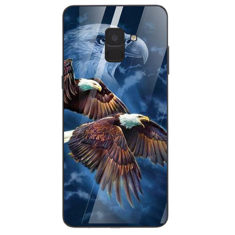 Eagle Tempered Glass Phone Case for Samsung Galaxy A8 Plus