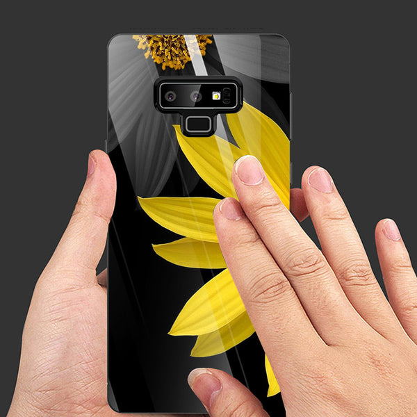 Beautiful Flowers Tempered Glass Phone Case for Samsung Galaxy Note 9