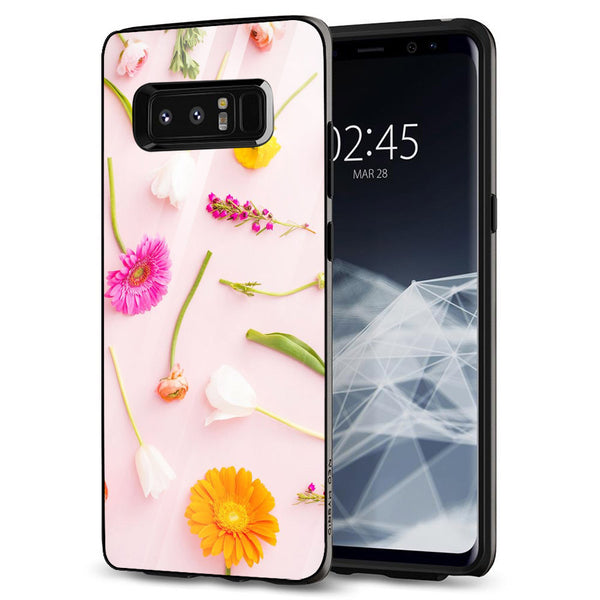 Beautiful Flowers Tempered Glass Phone Case for Samsung Galaxy Note 8