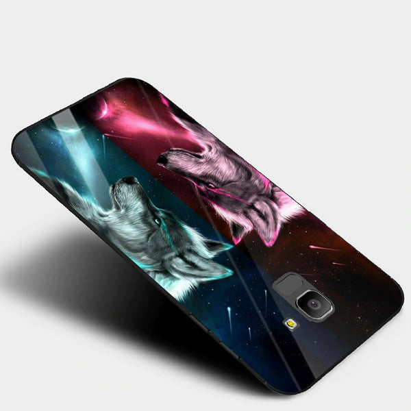Wolf Eyes Tempered Glass Phone Case for Samsung Galaxy J6 2018