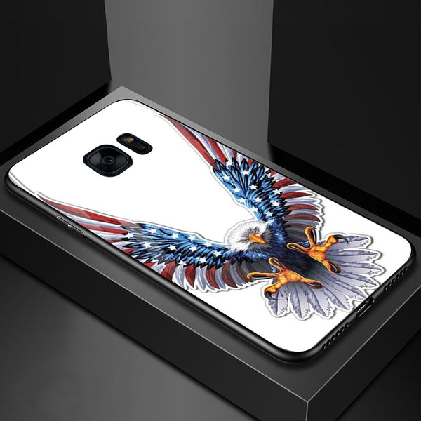 Eagle Tempered Glass Phone Case for Samsung Galaxy S7