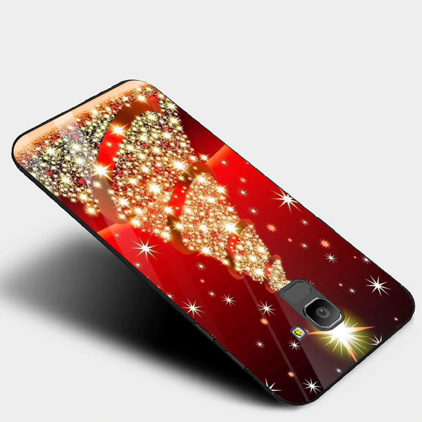 Merry Chrismas Tempered Glass Phone Case for Samsung Galaxy J6 2018