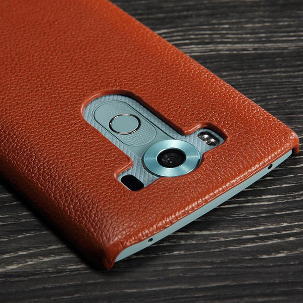 Genuine Leather Hard Back Cover For LG V10