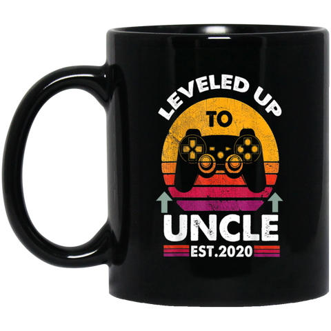 Leveled Up to Uncle 2020 11 oz. Black Mug