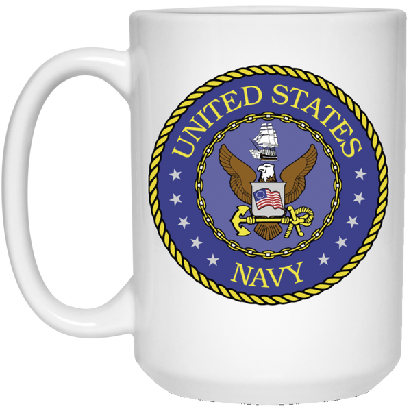US Navy Emblem Coffee Mug 15 oz. White Mug