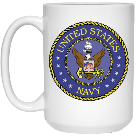 US Navy Emblem Coffee Mug 15 oz. White Mug
