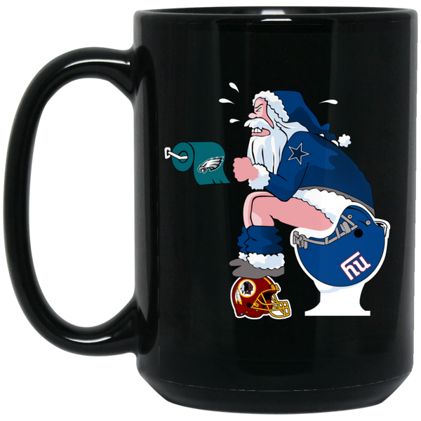 DALLAS COWBOYS SANTA CLAUS TOILET 15 oz. Black Mug