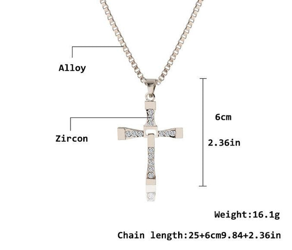 The Fast And The Furious Dominic Toretto Sliver Cross Necklaces