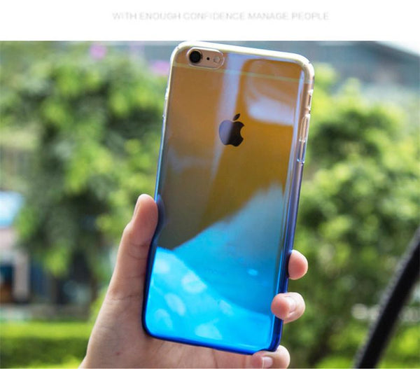 Aurora Gradient Color Transparent Case For iPhone 6s 6 Plus light Cover Hard PC Case