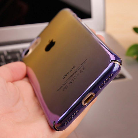 Aurora Gradient Color Transparent Case For iPhone 6s 6 Plus light Cover Hard PC Case