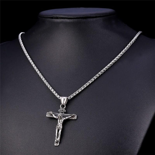 Jesus Piece Necklace Stainless Steel Chain Christian