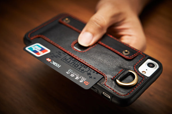 Luxury Genuine Leather Wallet Belt Case For iPhone