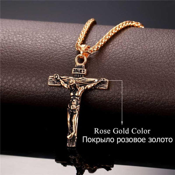 Jesus Piece Necklace Stainless Steel Chain Christian