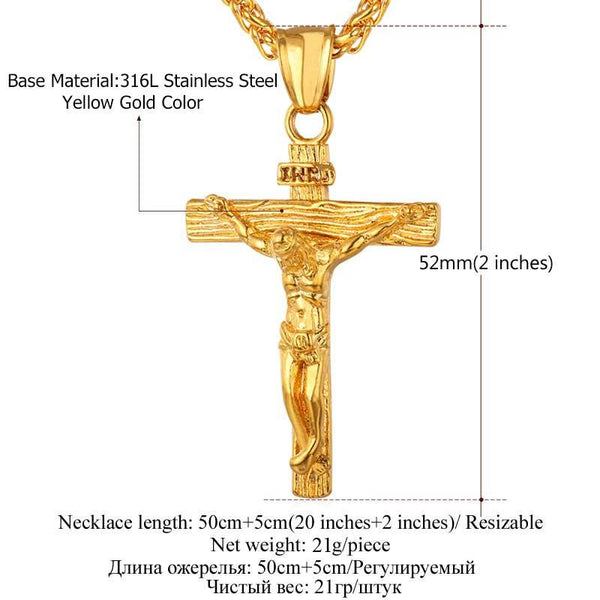 Jesus Piece Necklace Stainless Steel Chain Christian