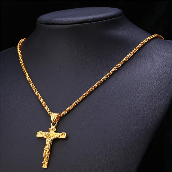 Jesus Piece Necklace Stainless Steel Chain Christian