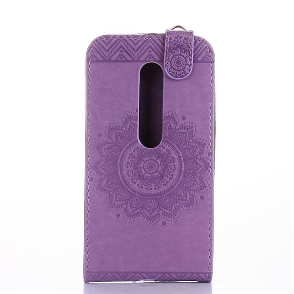 Vintage Flower Leather Phone Case For Motorola Moto G3