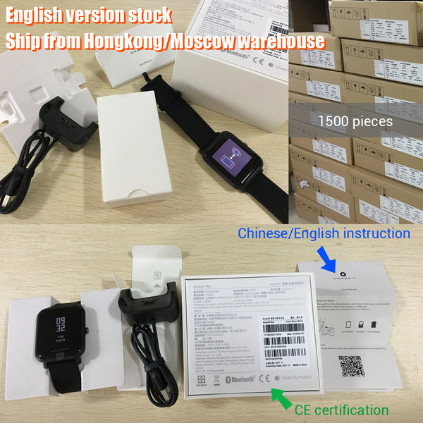 Xiaomi Amazfit Bip Smart Watch [English Version] Huami GPS Smartwatch Pace Lite Bluetooth 4.0 Heart Rate 45 Days Battery IP68