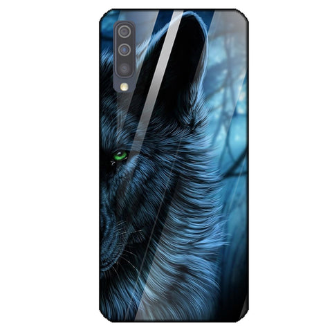 Wolf Eyes Tempered Glass Phone Case for Samsung Galaxy A50S