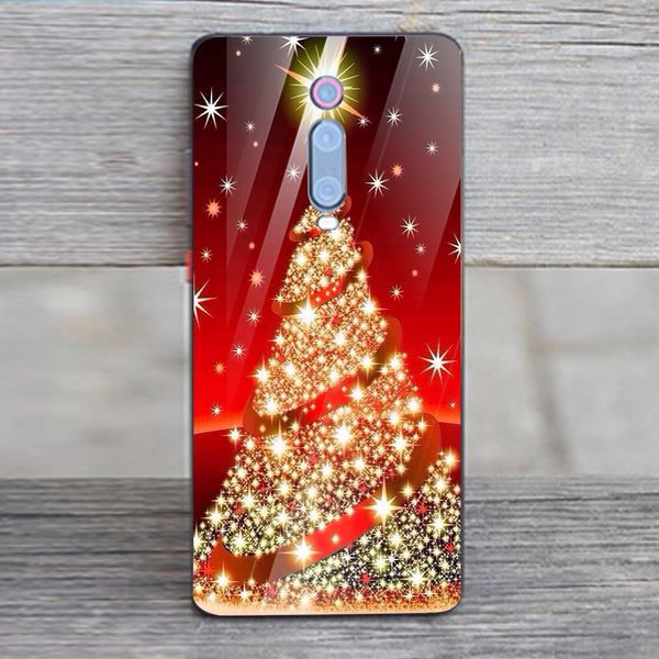 Merry Chrismas Tempered Glass Phone Case for Xiaomi Redmi K20