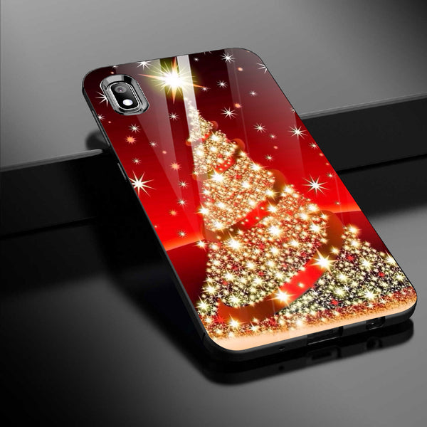 Merry Chrismas Tempered Glass Phone Case for Samsung Galaxy A10