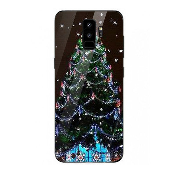 Merry Chrismas Tempered Glass Phone Case for Samsung Galaxy S9 Plus