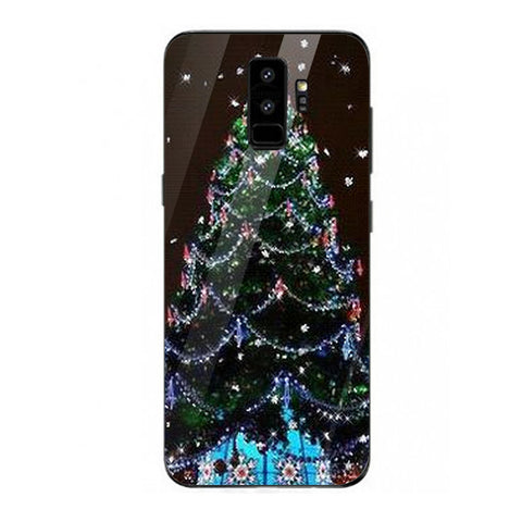 Merry Chrismas Tempered Glass Phone Case for Samsung Galaxy S9 Plus