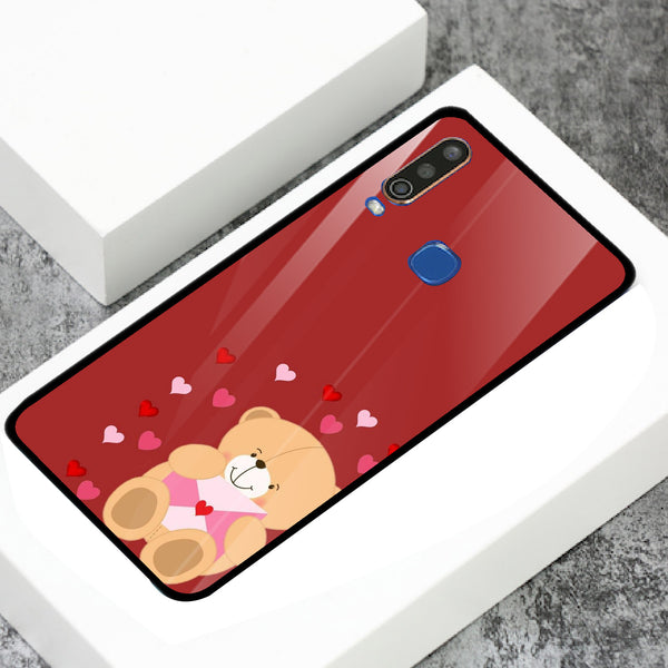 Cute Teddy Bear Tempered Glass Phone Case for Vivo Y17
