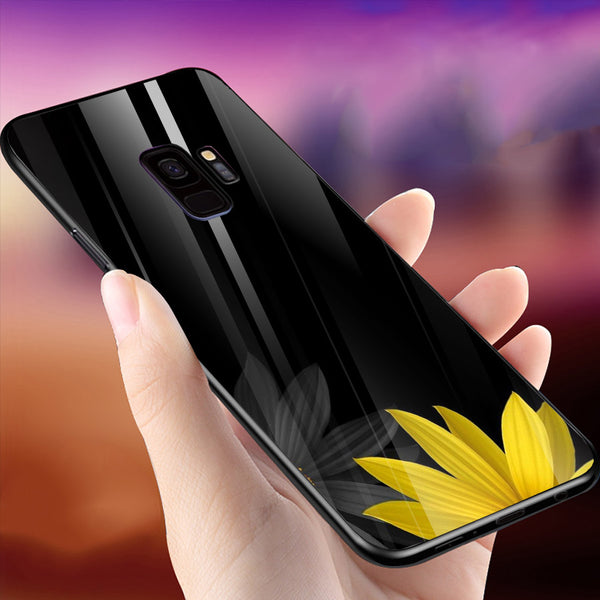 Beautiful Flowers Tempered Glass Phone Case for Samsung Galaxy S9
