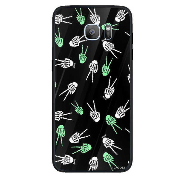Halloween Skull Tempered Glass Phone Case for Samsung Galaxy S7